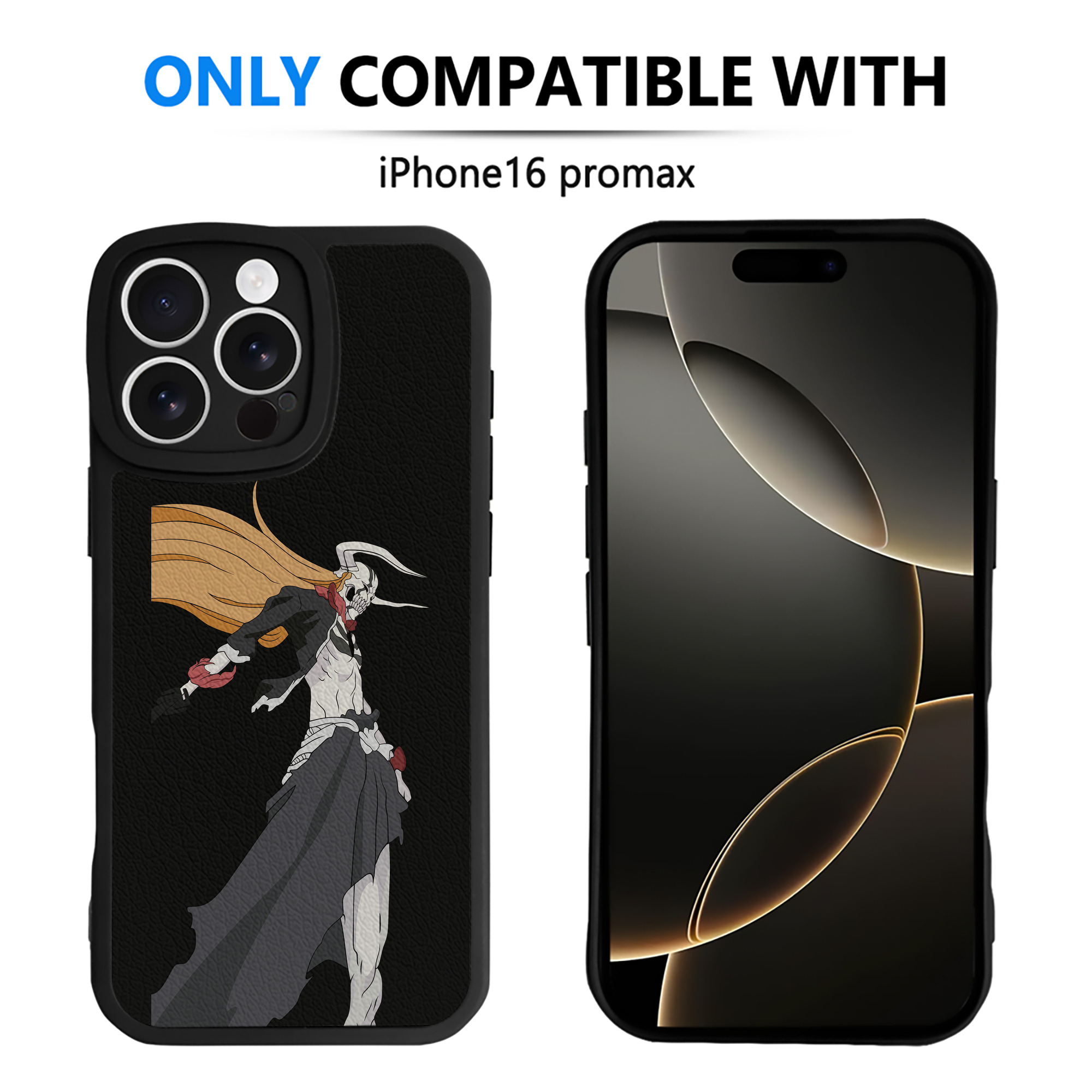 ブリーチ 黒崎一護（くろさき いちご）BLEACH Kurosaki Ichigo 【iPhone 16シリーズ対応】シリコンスマホケース（レザー調） 材質：シリコン
